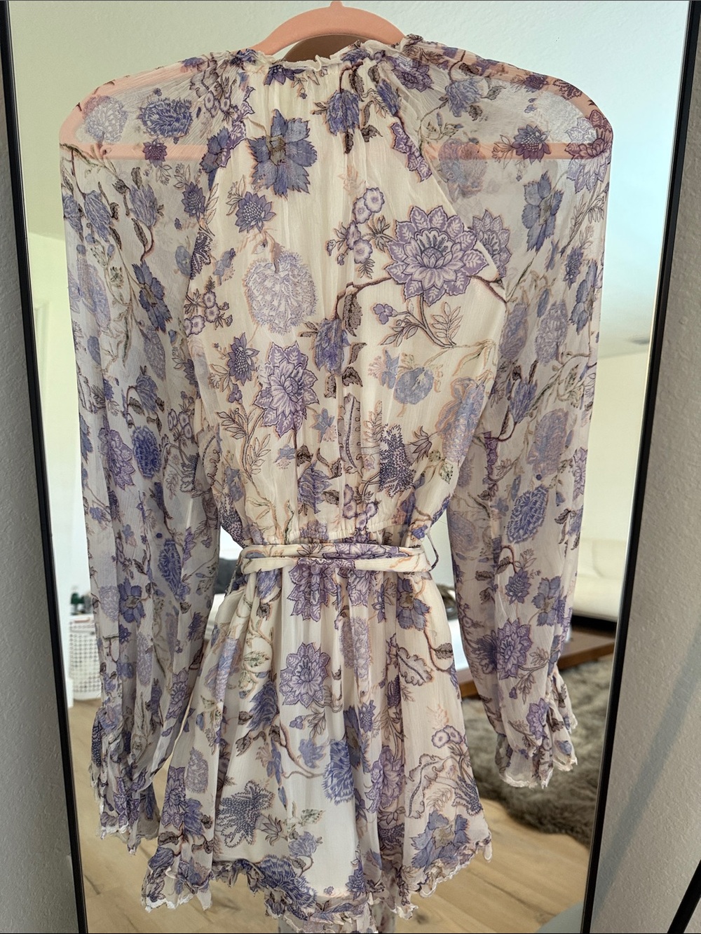 HEMANT & NANDITA Cream and Lavender Floral Jumpsuit Romper - Picture 2 of 2